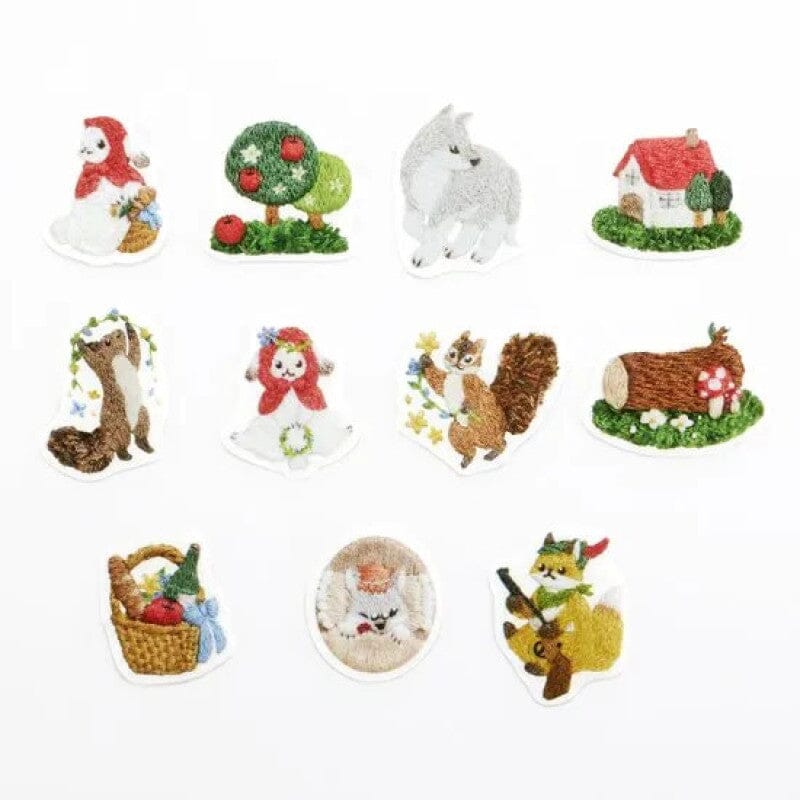 Bande Washi Roll Sticker Set - Little Red Riding Hood in the Embroidered Forest Washi Tape Bande 
