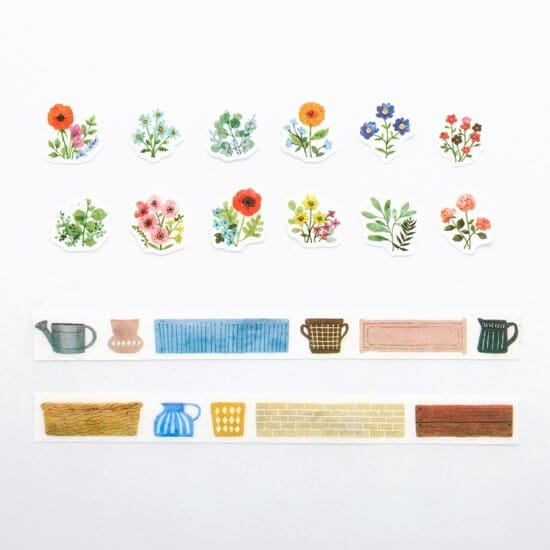 Bande Washi Roll Sticker and Masking Tape - Flower Garden Kalo Washi Tape Bande 