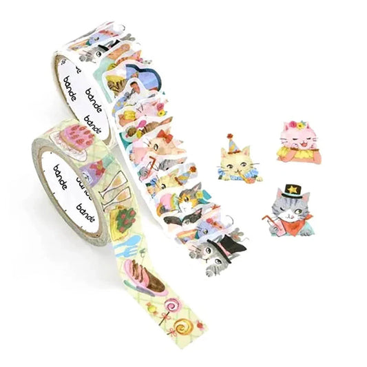 Bande Washi Roll Sticker and Masking Tape - Cats Party Kalo Washi Tape Bande 