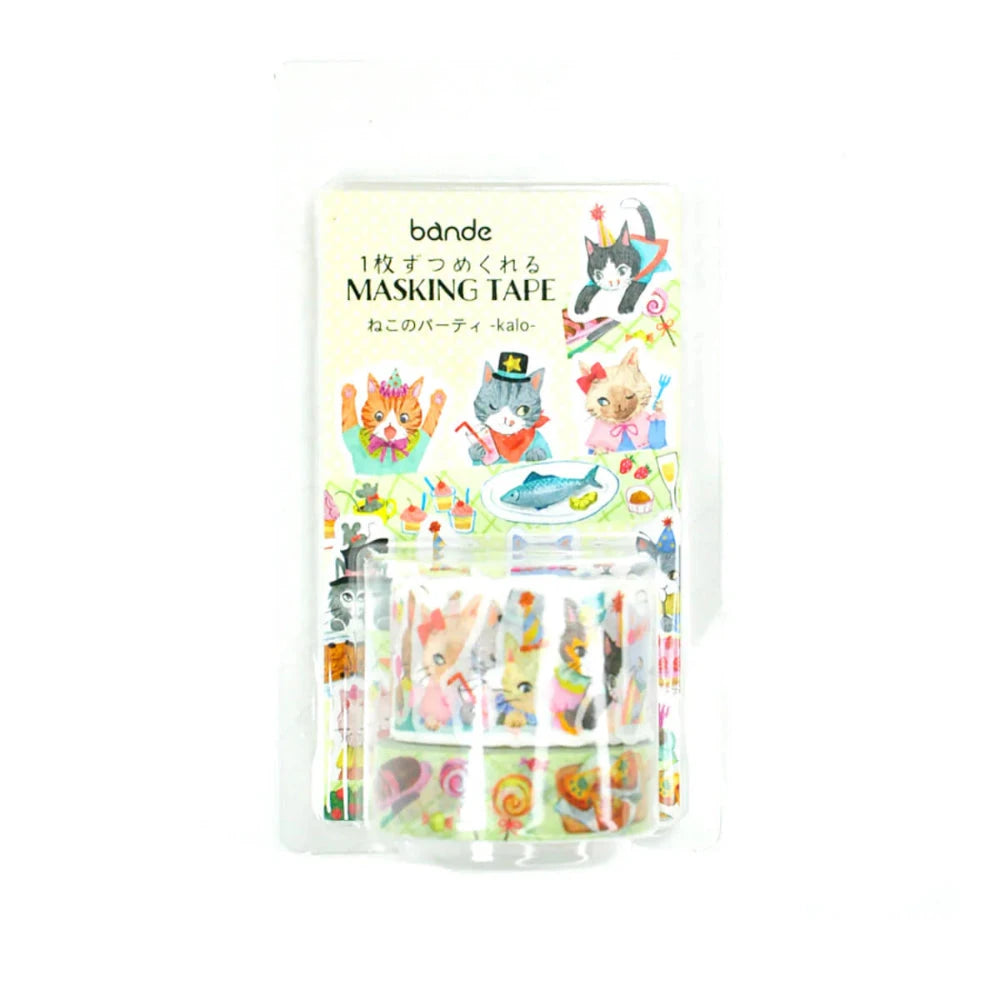 Bande Washi Roll Sticker and Masking Tape - Cats Party Kalo Washi Tape Bande 