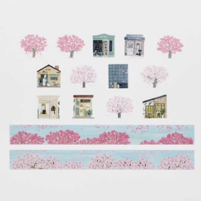 Bande Washi Roll Sticker and Masking Tape - Cherry Blossom Street Washi Tape Bande 