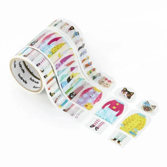 Bande Washi Roll Stickers - Dress Up, Cat Girl's Party Washi Tape Bande 