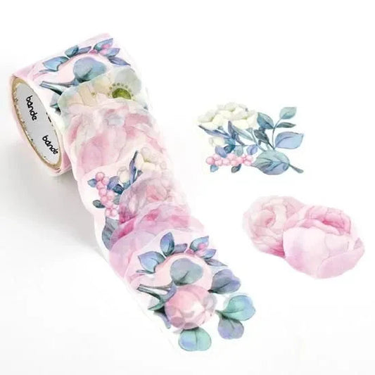 Bande Washi Roll Sticker Set - Peony Bouquet Washi Tape Bande 
