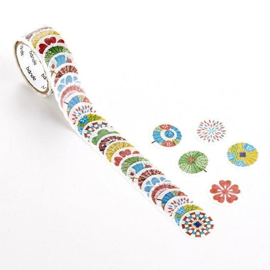 Bande Washi Roll Sticker - Cozy Umbrella and Flowers Washi Tape Bande 