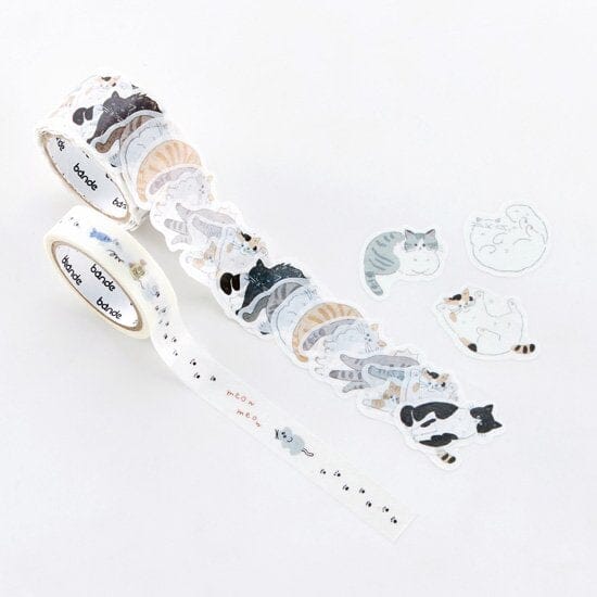 Bande Washi Roll Sticker and Masking Tape - Yuru Neko Sanpo and Loose Cats Washi Tape Bande 
