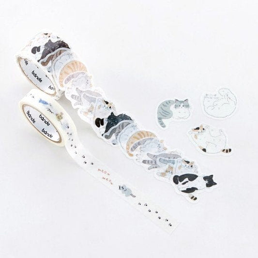 Bande Washi Roll Sticker and Masking Tape - Yuru Neko Sanpo and Loose Cats Washi Tape Bande 