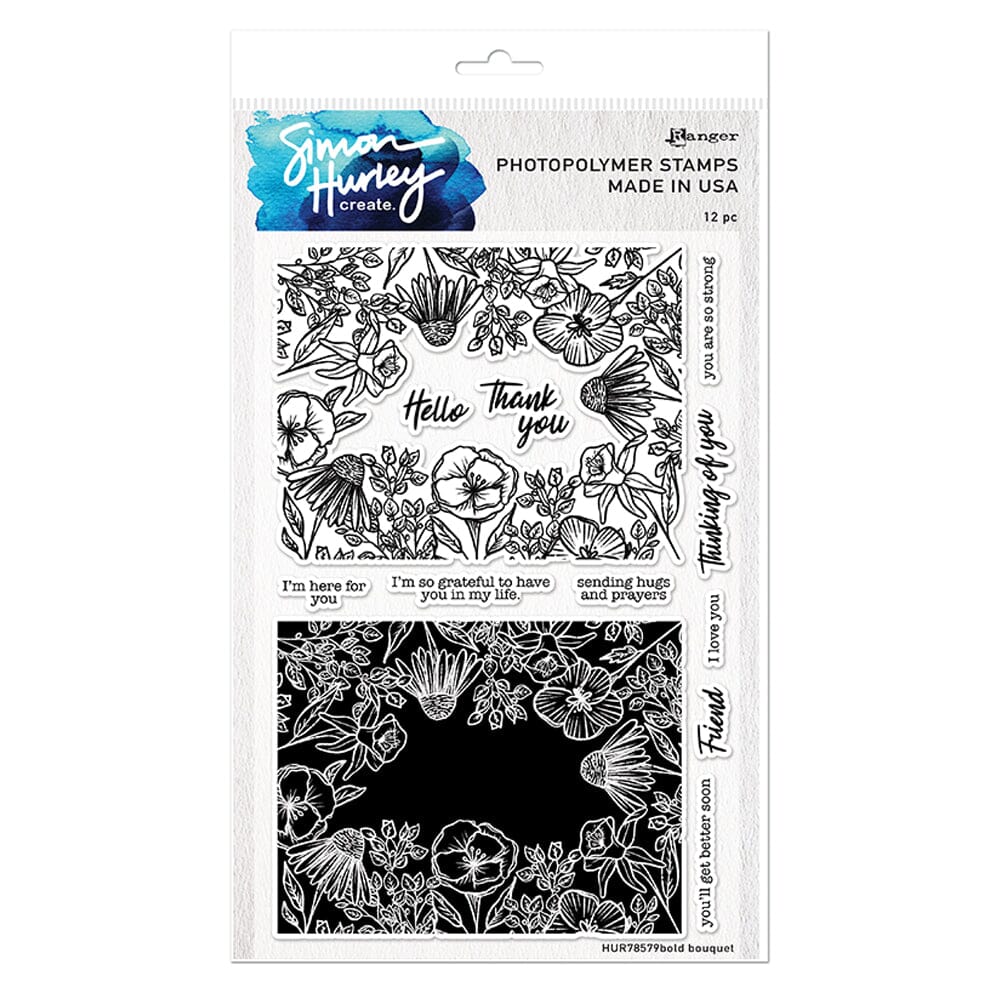 Simon Hurley create. Photopolymer Stamp Bold Bouquet Stamps Simon Hurley Stamp 