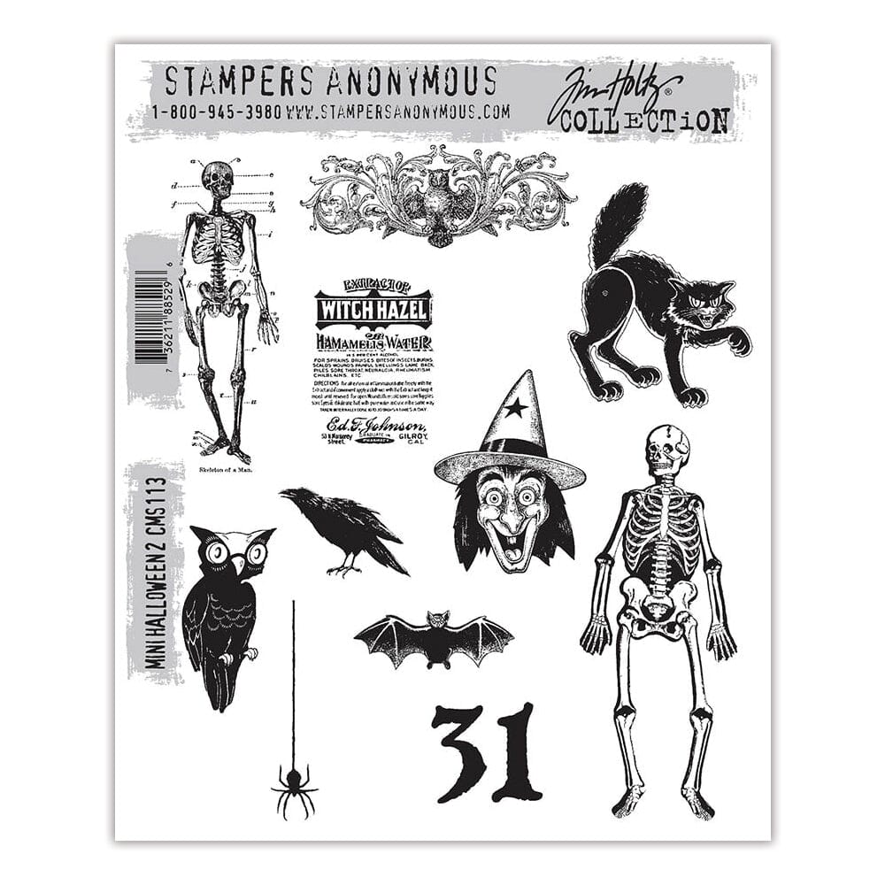 Tim Holtz® Stampers Anonymous - Cling Mount Stamps - Mini Halloween #2 Stamps Tim Holtz Other 