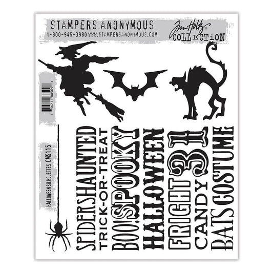 Tim Holtz Stampers Anonymous Cling Mount Stamp Halloween Silhouettes Stampers Anonymous Tim Holtz Other 