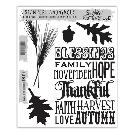 Tim Holtz Stampers Anonymous Cling Mount Stamp Thankful Silhouettes Stampers Anonymous Tim Holtz Other 