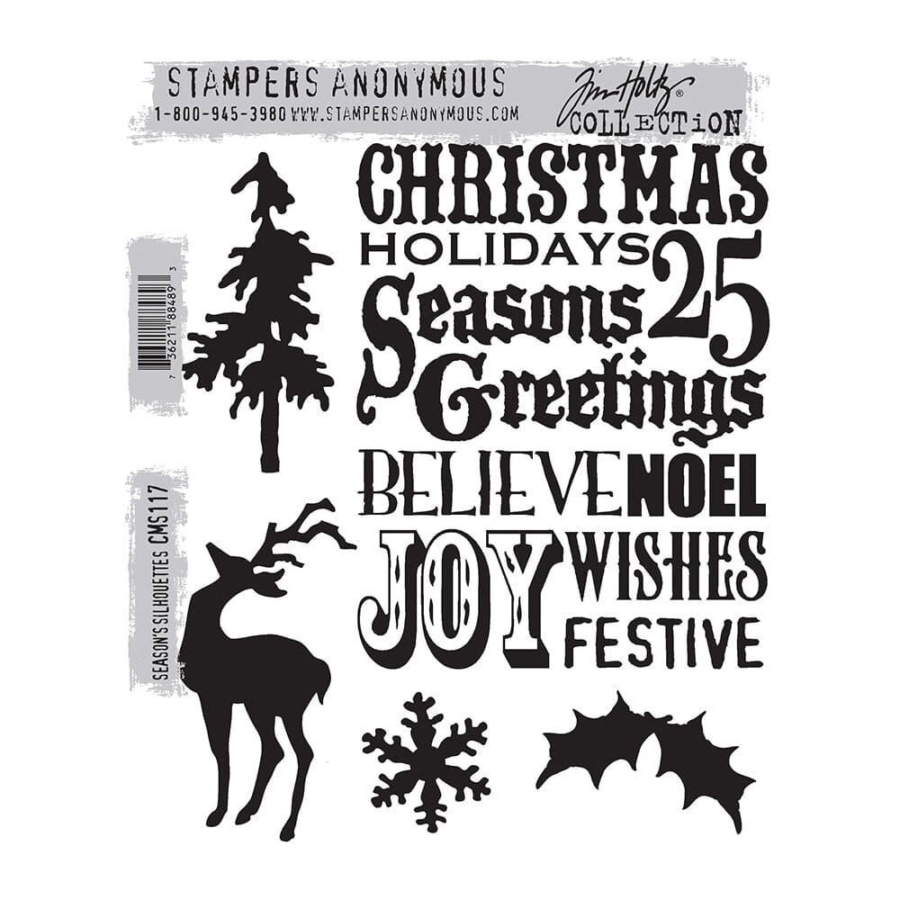Tim Holtz Stampers Anonymous Cling Mount Stamp Seasons Silhouettes Stampers Anonymous Tim Holtz Other 