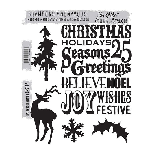 Tim Holtz Stampers Anonymous Cling Mount Stamp Seasons Silhouettes Stampers Anonymous Tim Holtz Other 