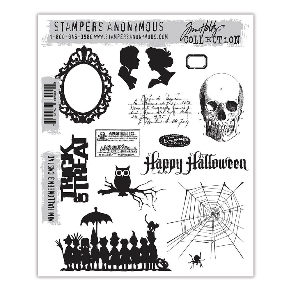 Tim Holtz® Stampers Anonymous - Cling Mount Stamps - Mini Halloween #3 Stamps Tim Holtz Other 