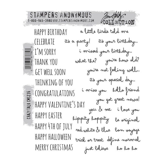 Tim Holtz Stampers Anonymous Cling Mount Stamp Crazy Talk Stampers Anonymous Tim Holtz Other 