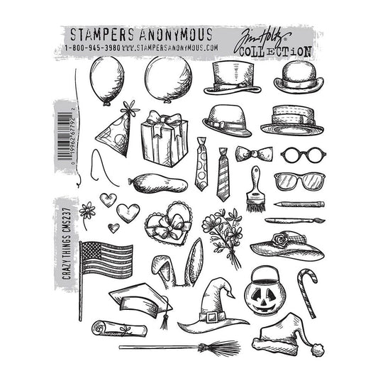 Tim Holtz Stampers Anonymous Cling Mount Stamp Crazy Things Stampers Anonymous Tim Holtz Other 