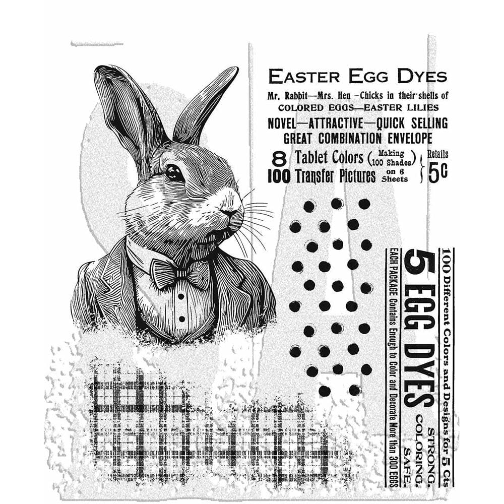 Tim Holtz Entomology Cling Mount Stamps - 15 Bug & Insect Themed Rubber Stamps For Card Making