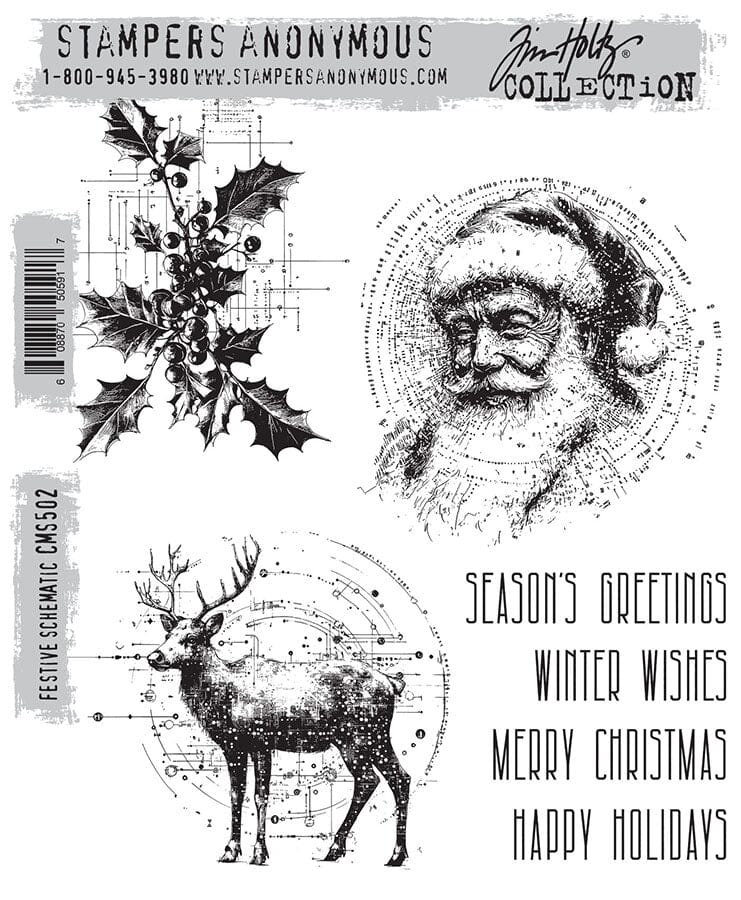 Tim Holtz Stampers Anonymous Cling Mount Stamp Christmas Bundle Stampers Anonymous Tim Holtz Other 
