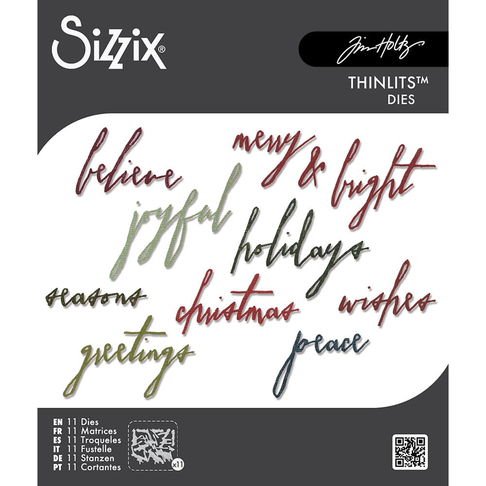 Tim Holtz® Alterations by Sizzix Thinlits Die Set - Classic Handwritten 11pk Cutting Dies Tim Holtz Other 