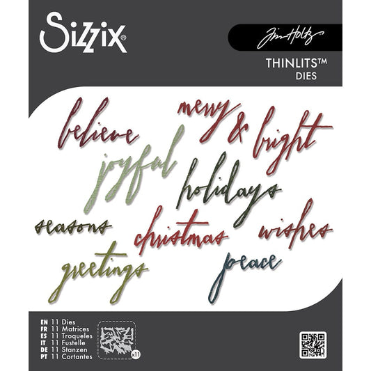 Tim Holtz® Alterations by Sizzix Thinlits Die Set - Classic Handwritten 11pk Cutting Dies Tim Holtz Other 