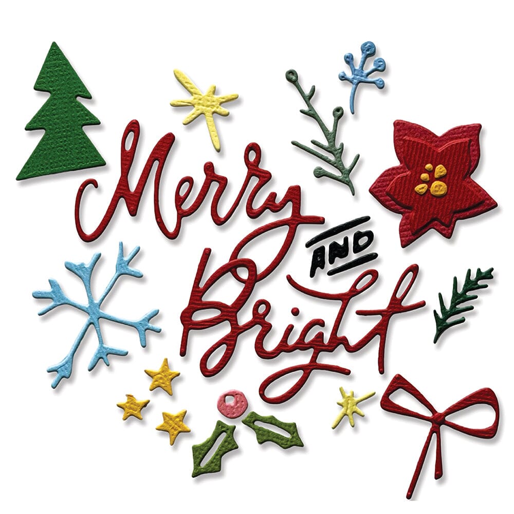 Tim Holtz® Alterations by Sizzix 2D Texture Fades Embossing Folder & Thinlits - Vault Side Order Merry & Bright 17pk Cutting Dies Tim Holtz Other 