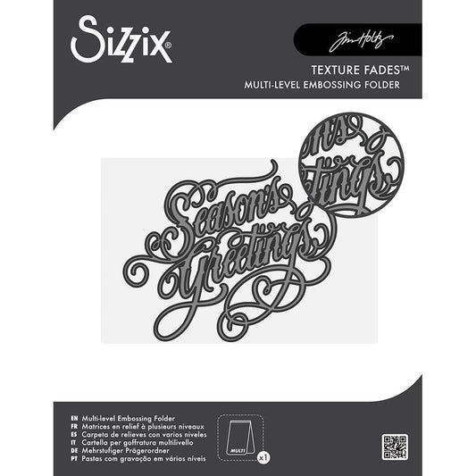 Tim Holtz® Alterations by Sizzix A6 Texture Fades Embossing Folder - Vault Seasons Greetings Cutting Dies Tim Holtz Other 
