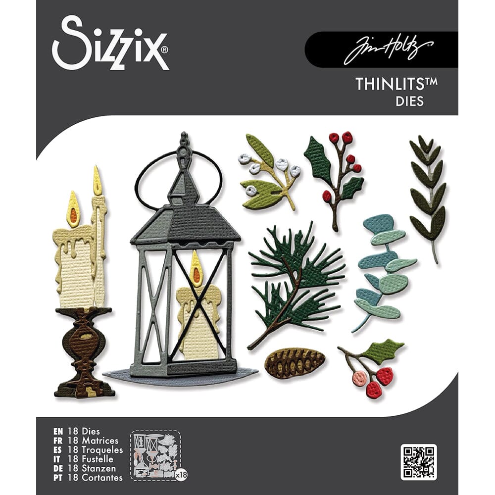 Tim Holtz® Alterations by Sizzix Thinlits Die Set - Vault Winter Candlelight 18pk Cutting Dies Tim Holtz Other 