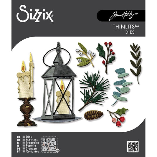 Tim Holtz® Alterations by Sizzix Thinlits Die Set - Vault Winter Candlelight 18pk Cutting Dies Tim Holtz Other 