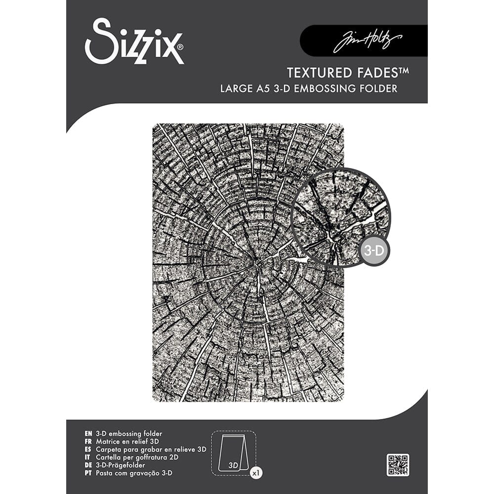 Tim Holtz® Alterations by Sizzix 3D A5 Embossing Folder Tree Rings Cutting Dies Tim Holtz Other 