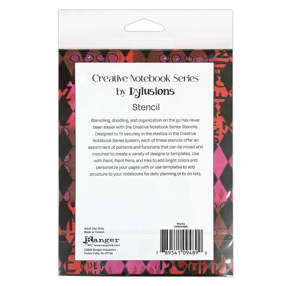 Creative Notebook Series by Dylusions, Stencil - Blocks Stencil Dylusions 