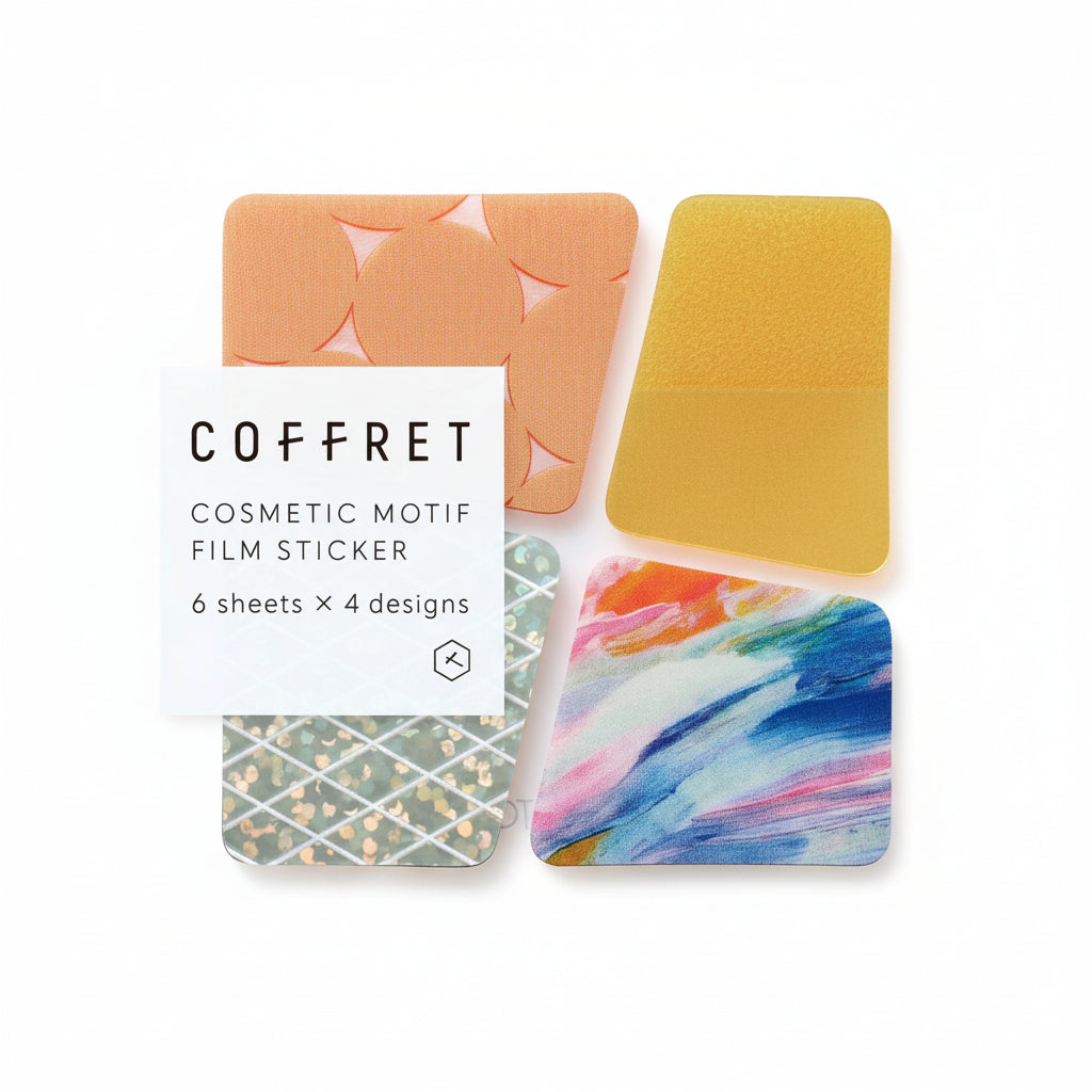 Hitotoki Coffret Cosmetic Motif Film Sticker Block - Apricot Orange Stickers Coffret 