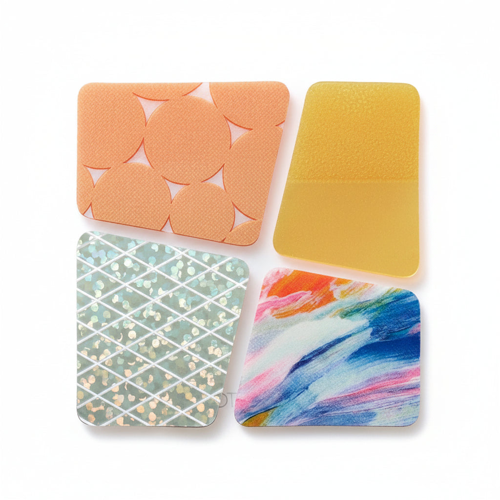 Hitotoki Coffret Cosmetic Motif Film Sticker Block - Apricot Orange Stickers Coffret 