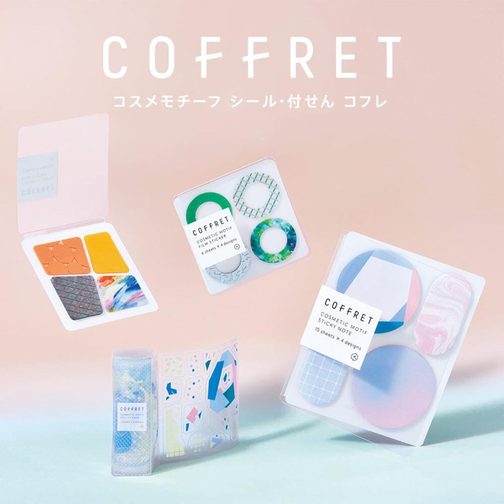 Hitotoki Coffret Cosmetic Motif Film Sticker Block - Apricot Orange Stickers Coffret 