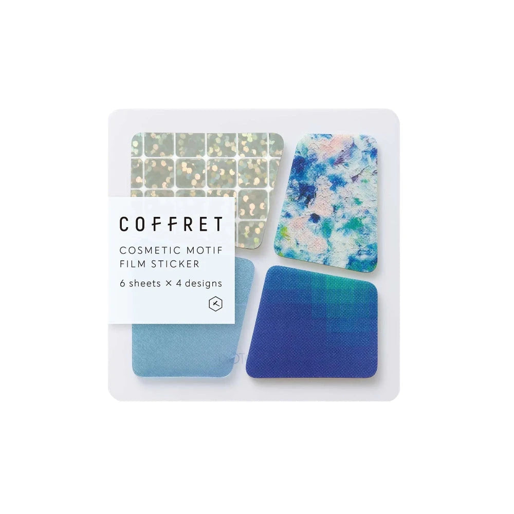 Hitotoki Coffret Cosmetic Motif Film Sticker Block - Lagoon Blue Stickers Coffret 