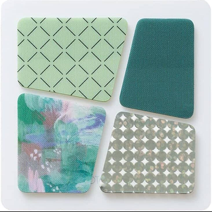 Hitotoki Coffret Cosmetic Motif Film Sticker Block - Peacock Green Stickers Coffret 
