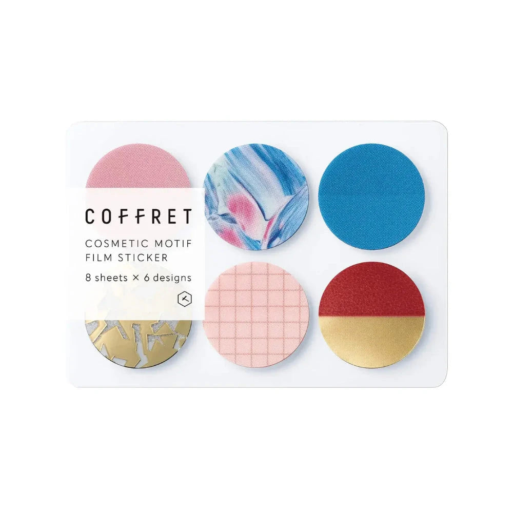 Hitotoki Coffret Cosmetic Motif Film Sticker Circle - Pink Float Stickers Coffret 