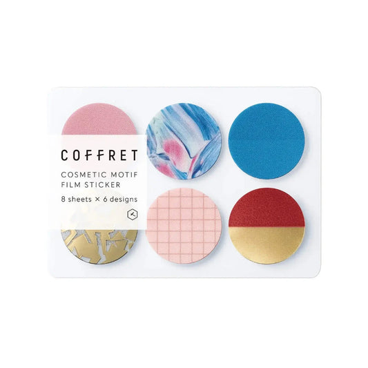 Hitotoki Coffret Cosmetic Motif Film Sticker Circle - Pink Float Stickers Coffret 