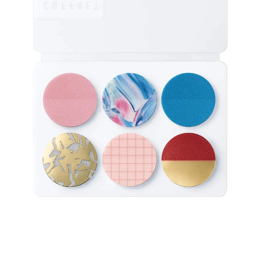 Hitotoki Coffret Cosmetic Motif Film Sticker Circle - Pink Float Stickers Coffret 