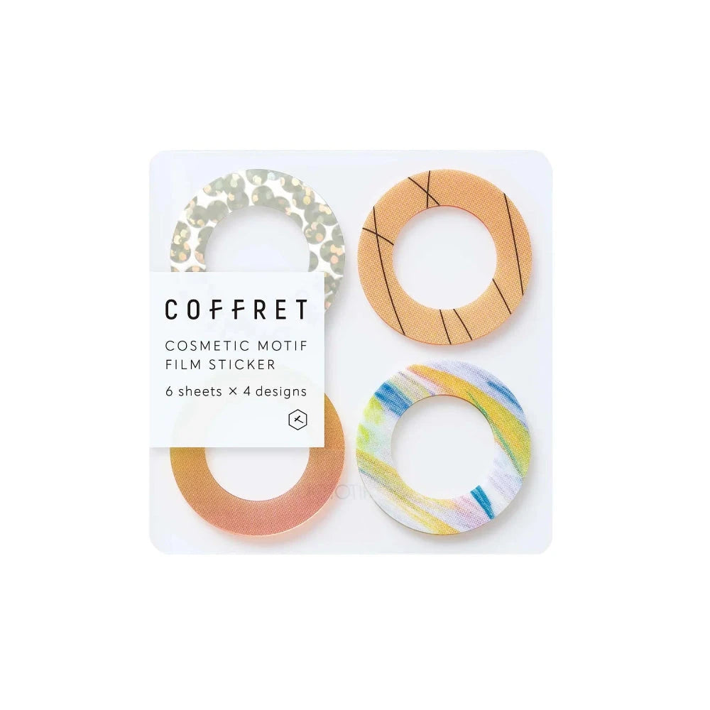 Hitotoki Coffret Cosmetic Motif Film Sticker Ring - Apricot Orange Stickers Coffret 