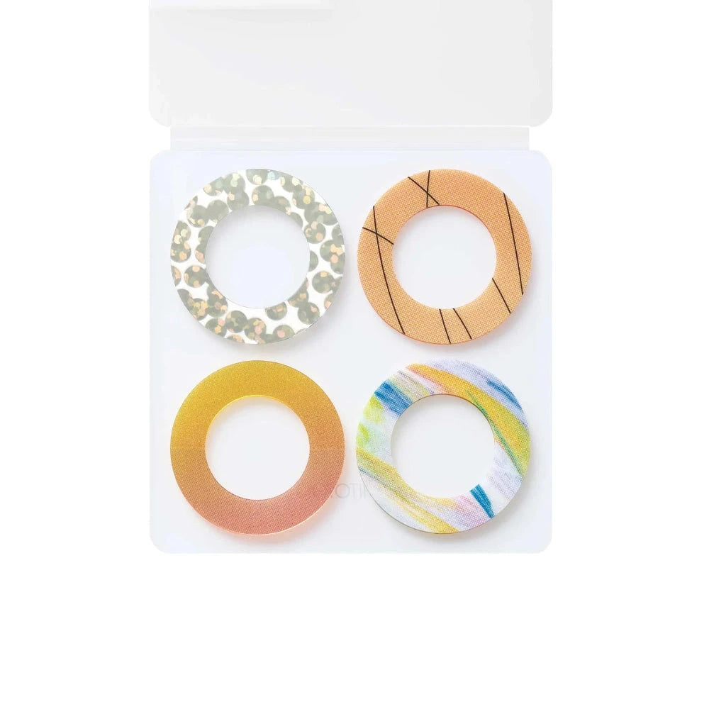 Hitotoki Coffret Cosmetic Motif Film Sticker Ring - Apricot Orange Stickers Coffret 
