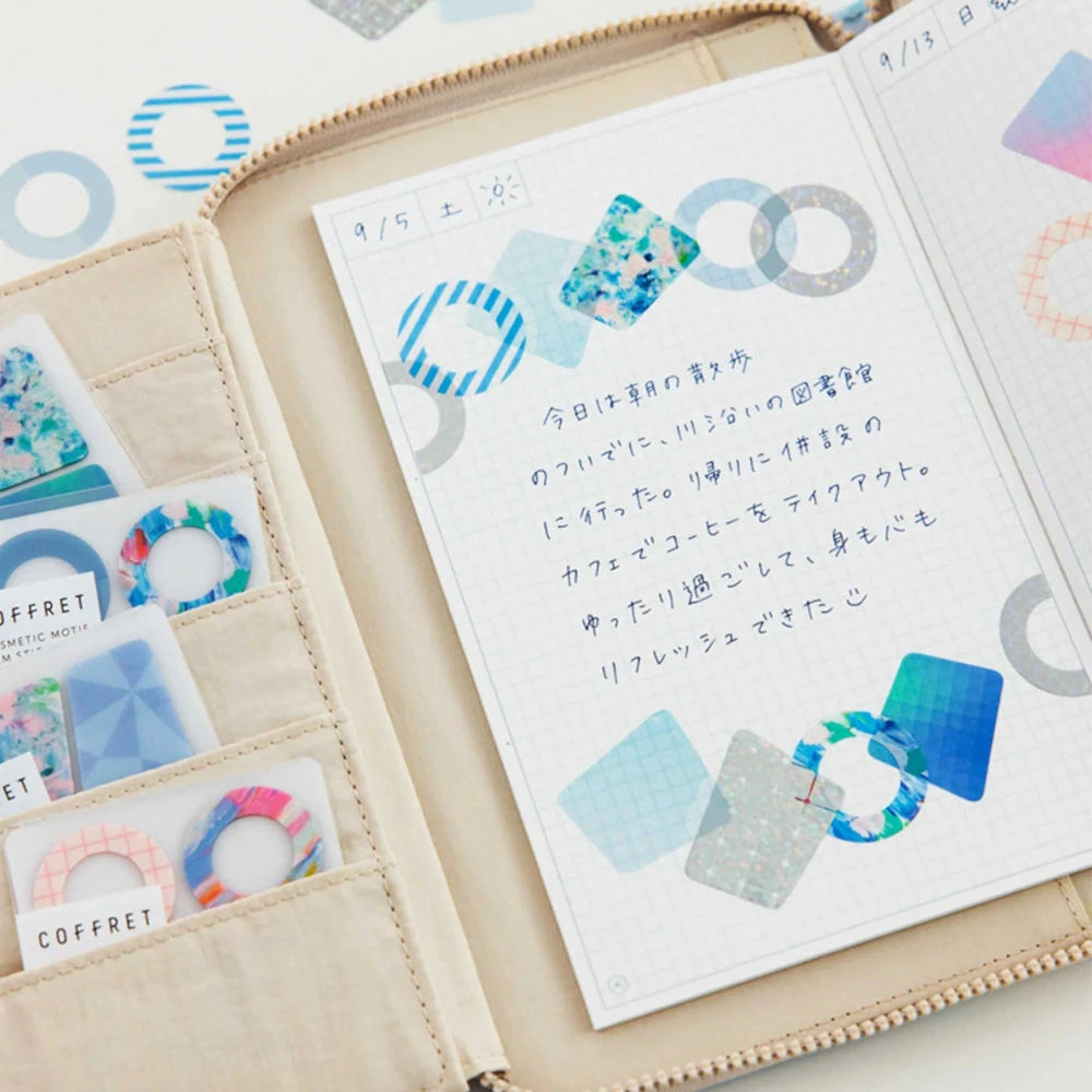 Hitotoki Coffret Cosmetic Motif Film Sticker Ring - Lagoon Blue Stickers Coffret 