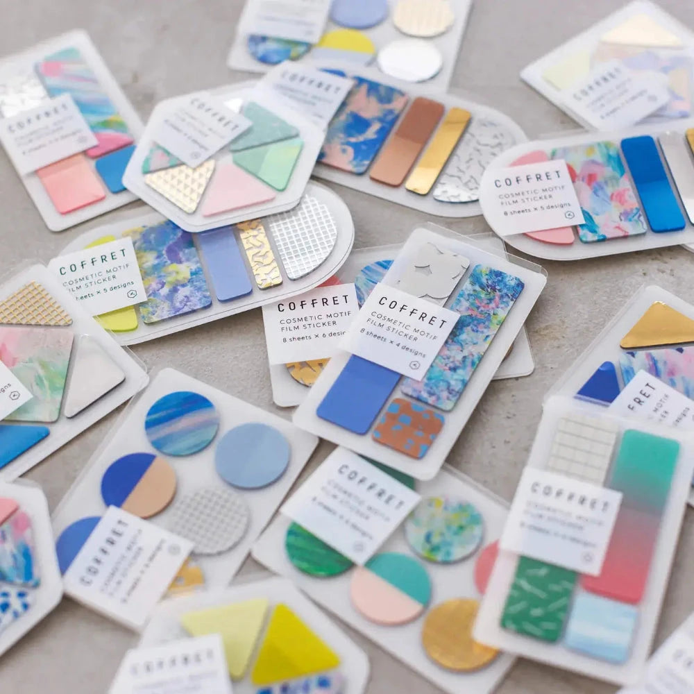 Hitotoki Coffret Cosmetic Motif Film Sticker Round - Chiffon Yellow Stickers Coffret 