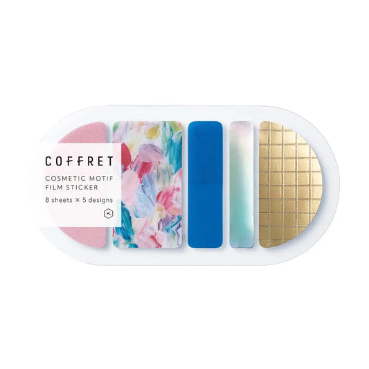 Hitotoki Coffret Cosmetic Motif Film Sticker Round - Pink Float Stickers Coffret 