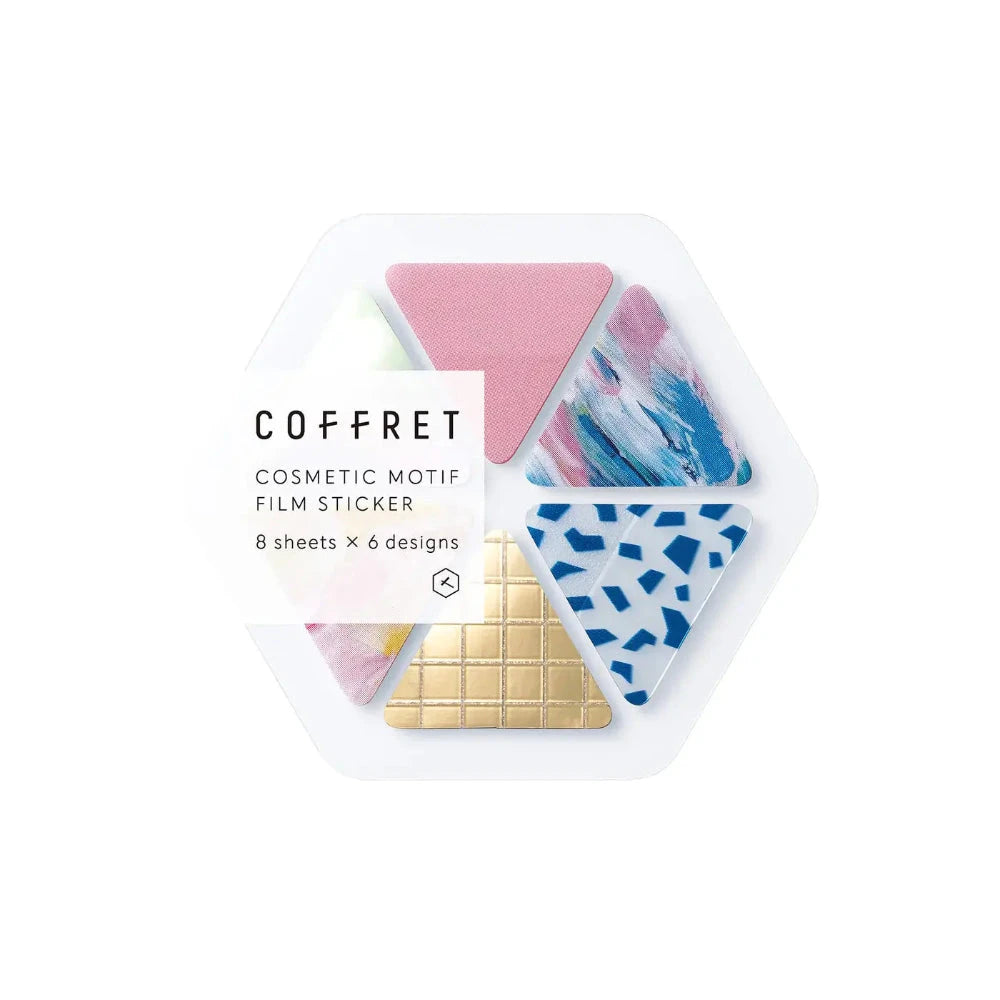Hitotoki Coffret Cosmetic Motif Film Sticker Triangle - Pink Float Stickers Coffret 