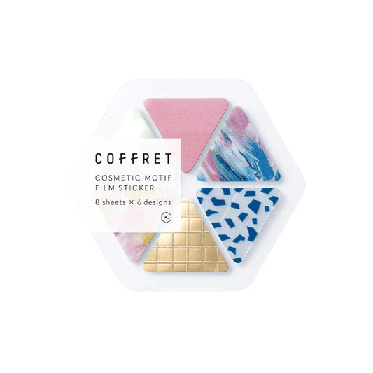 Hitotoki Coffret Cosmetic Motif Film Sticker Triangle - Pink Float Stickers Coffret 