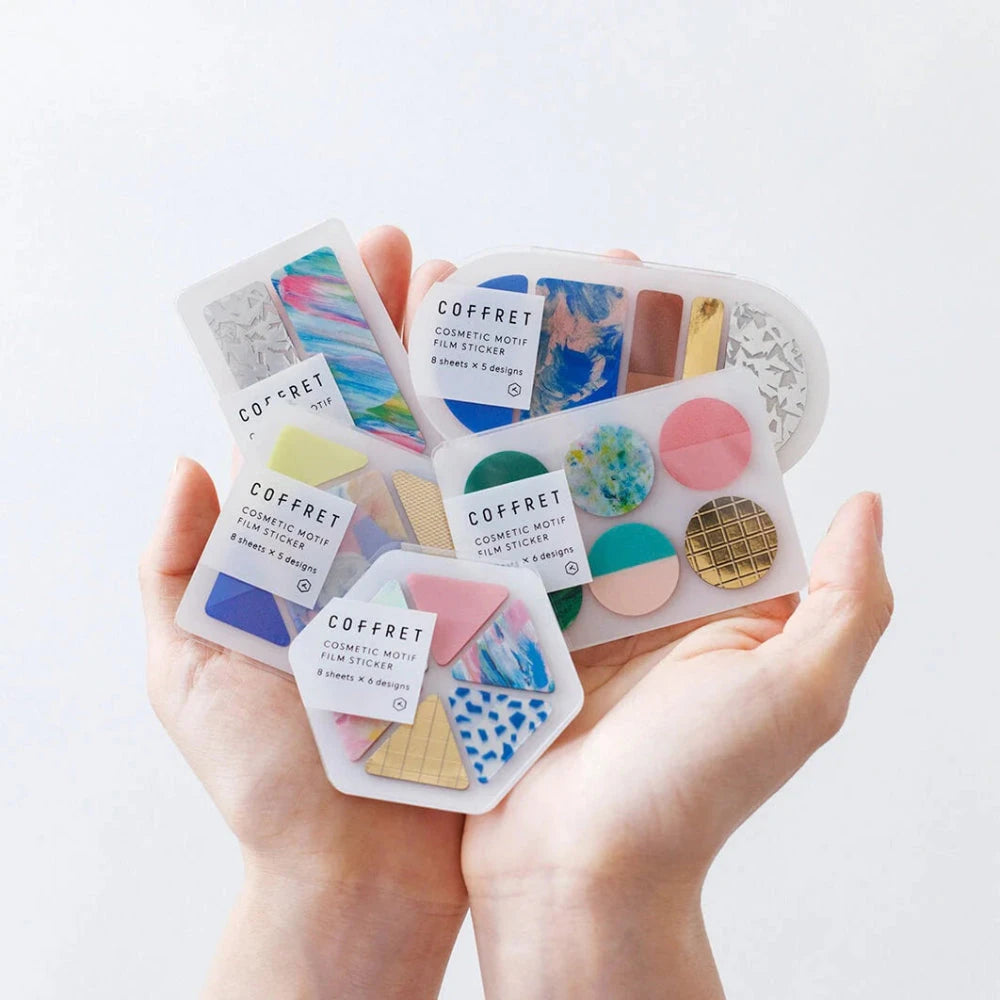 Hitotoki Coffret Cosmetic Motif Film Sticker Triangle - Pink Float Stickers Coffret 