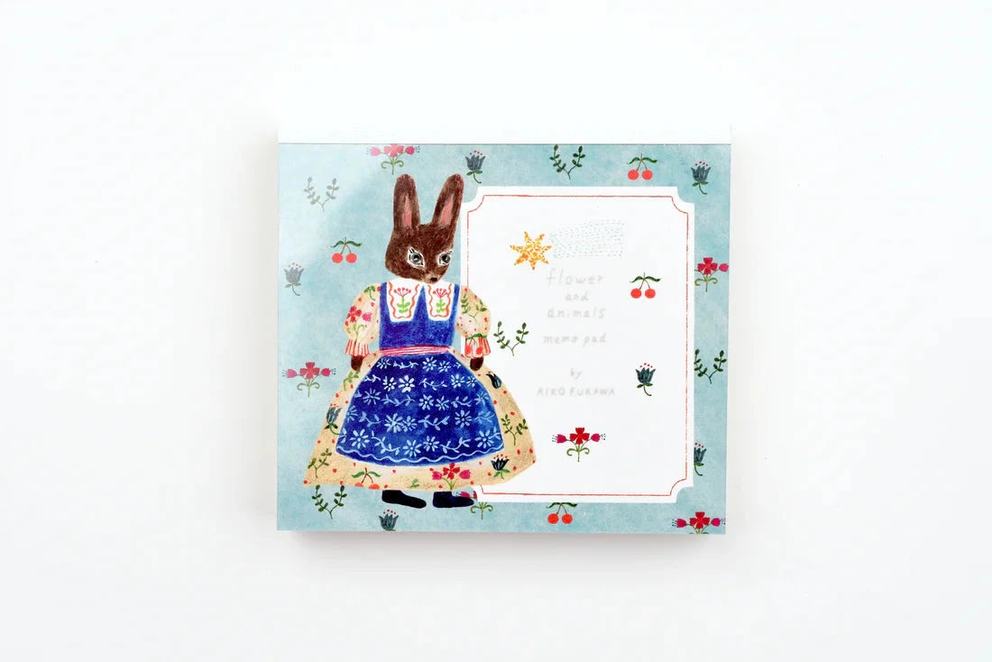 Cozyca Aiko Fukawa Block Memo Pad - Flower and Animals Surfaces Cozyca 