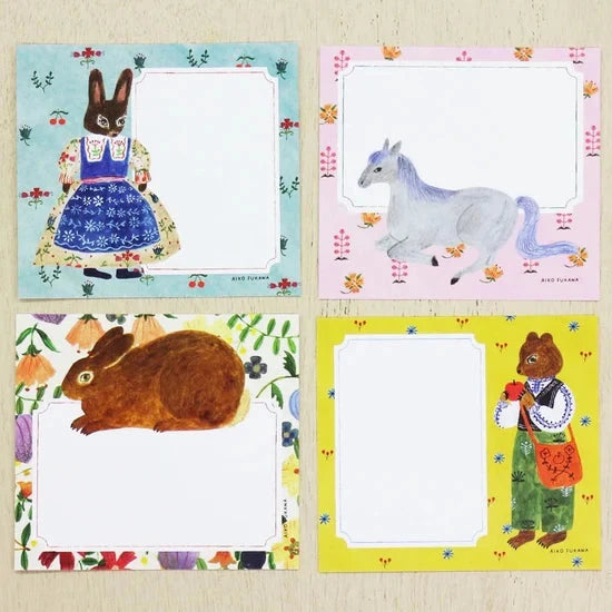 Cozyca Aiko Fukawa Block Memo Pad - Flower and Animals Surfaces Cozyca 
