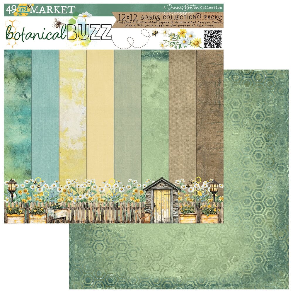 49 and Market Botanical Buzz - 12X12 Solids Collection Pack Surfaces 49 and Market 