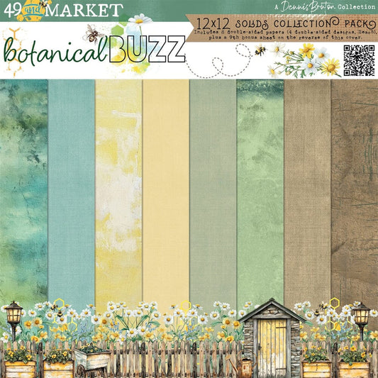 49 and Market Botanical Buzz - 12X12 Solids Collection Pack Surfaces 49 and Market 