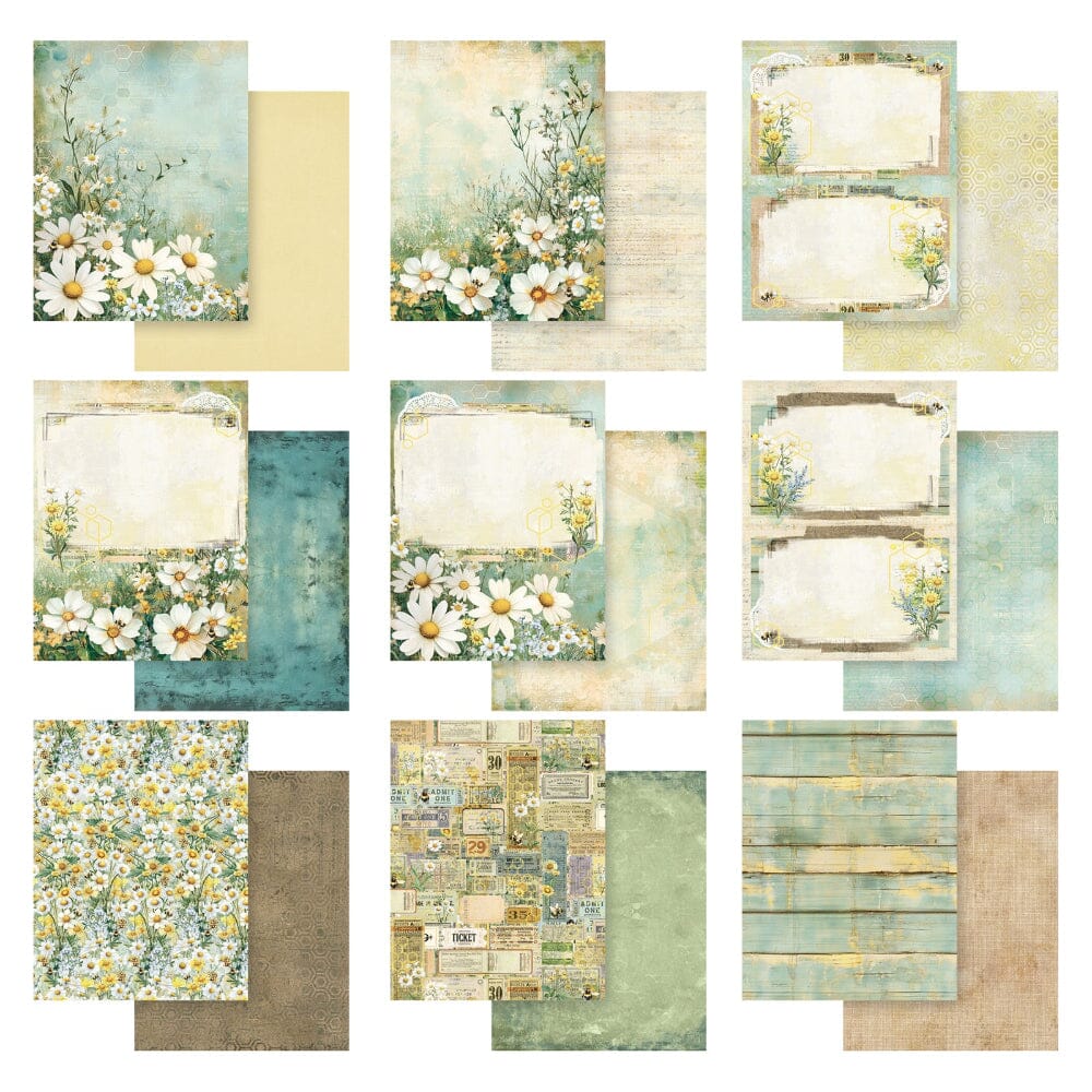 49 and Market Botanical Buzz - 6X8 Solids Collection Pack Surfaces 49 and Market 